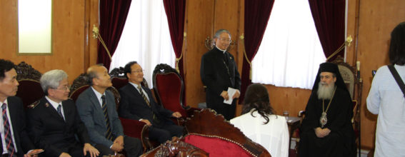 Глава делегации обращается к Блаженнейшему Патриарху